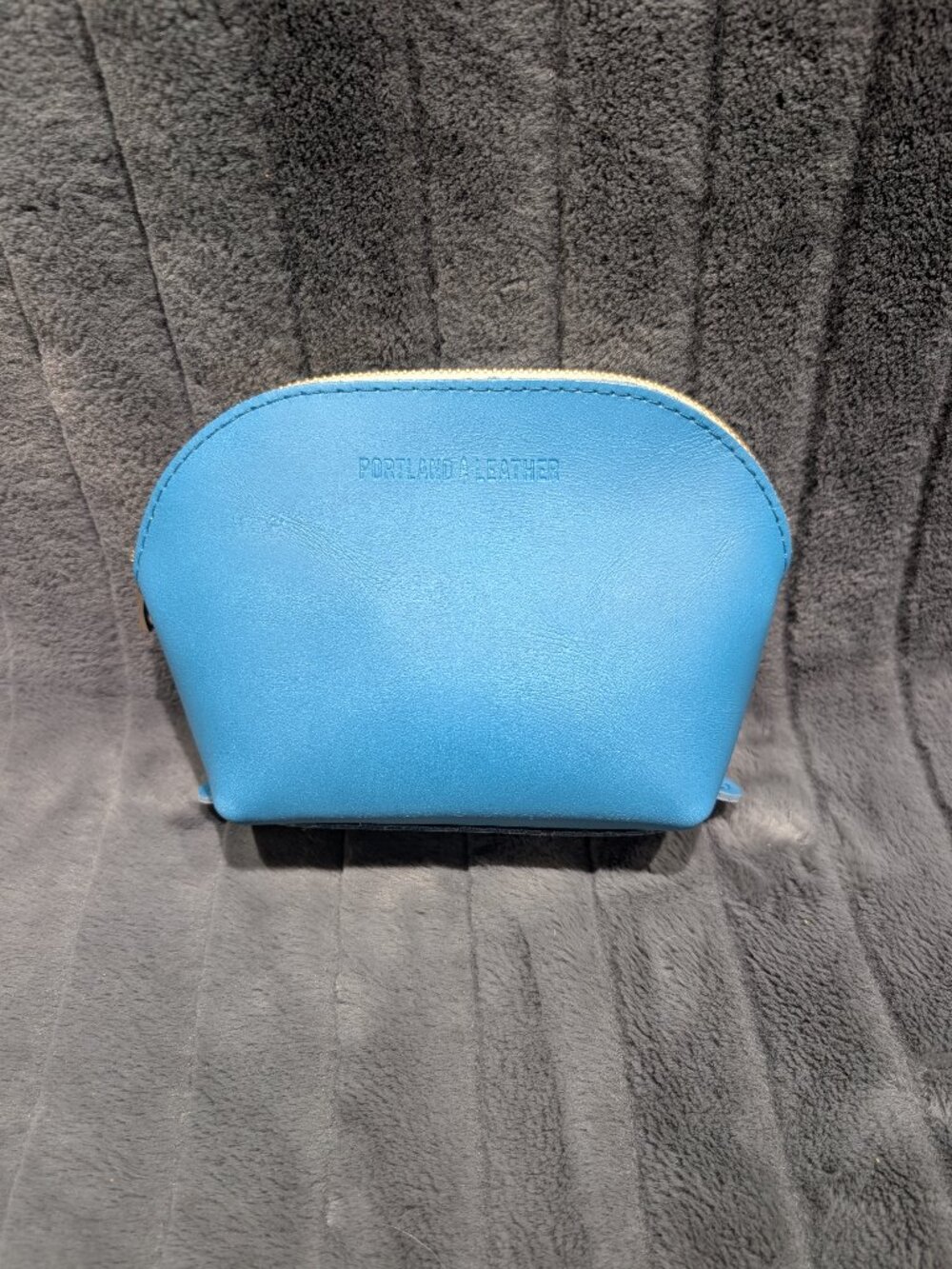 Portland Leather Goods Bella Makeup Bag Iceberg Blue NWOT